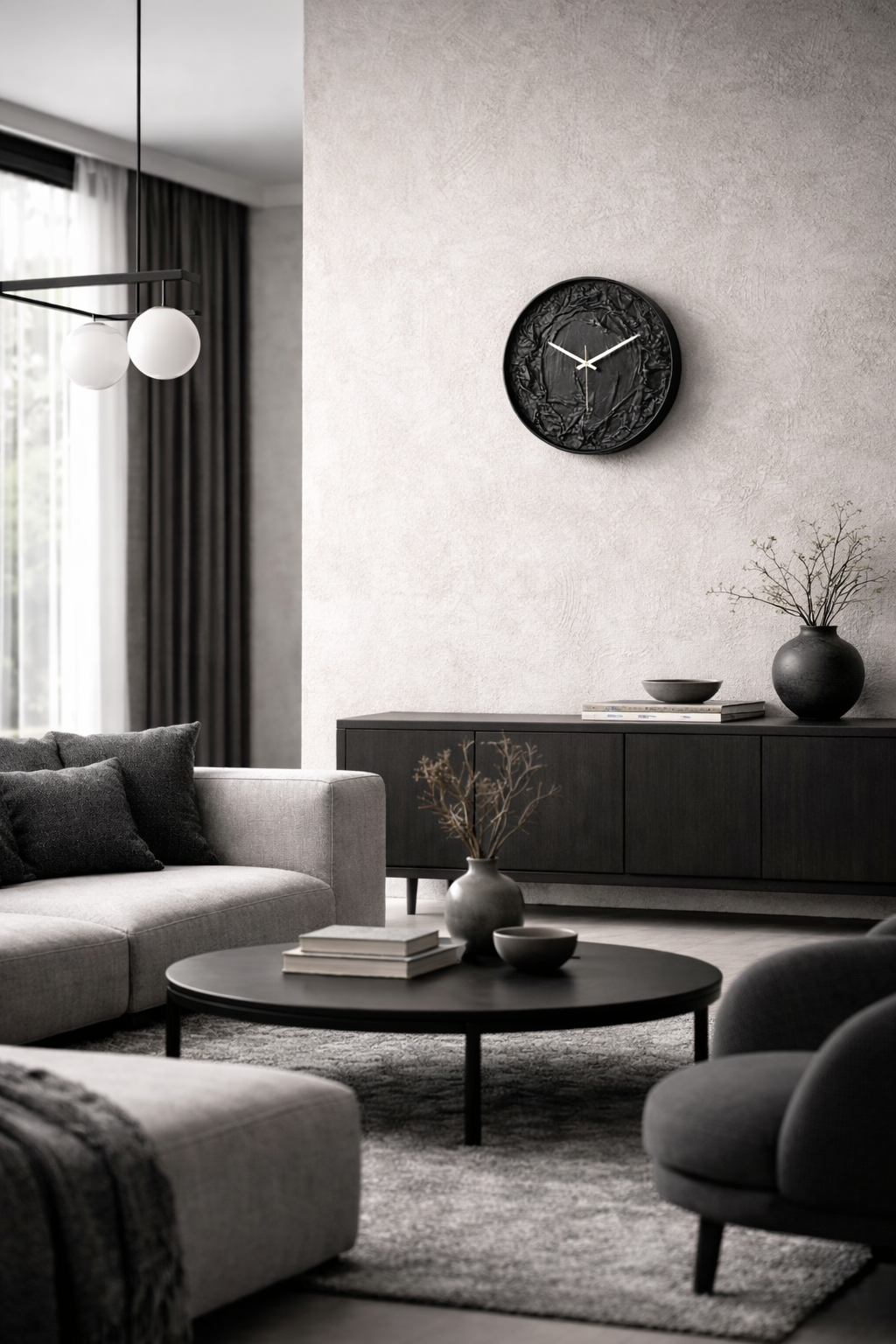 Obsidian wall clock
