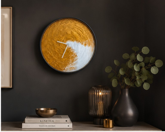 Golden Horizon Wall Clock