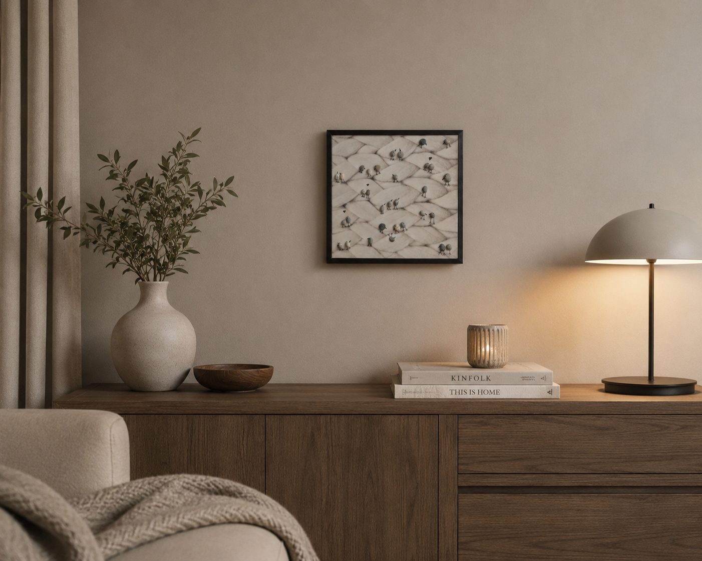 Pebble birds wall art