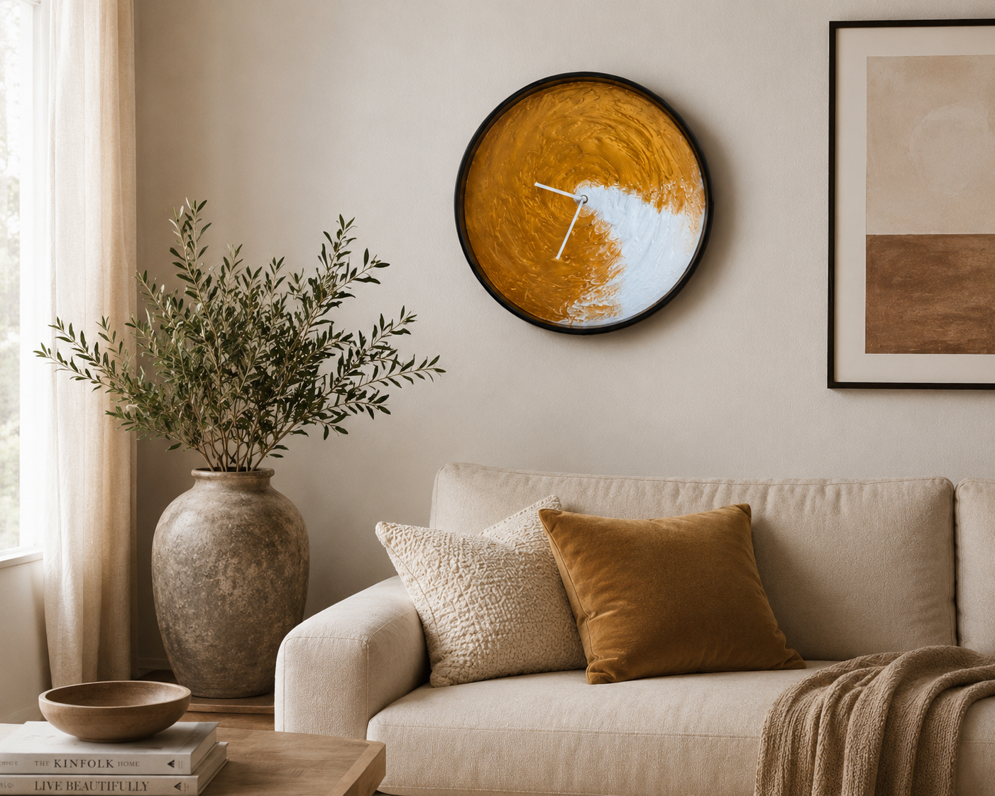Golden Horizon Wall Clock