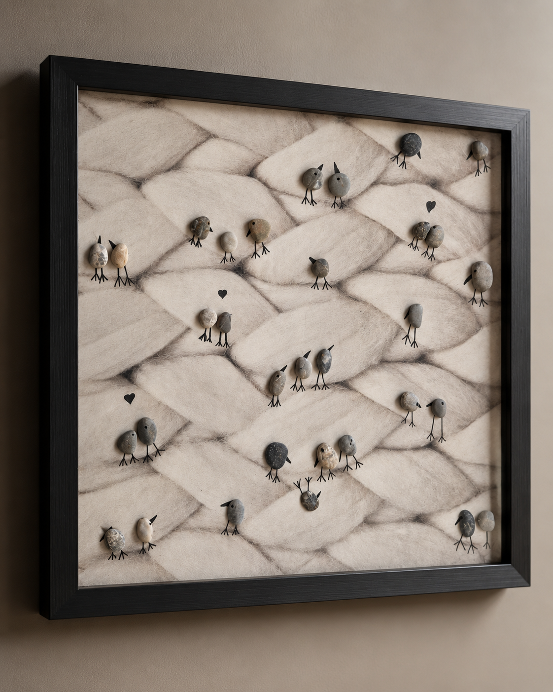Pebble birds wall art