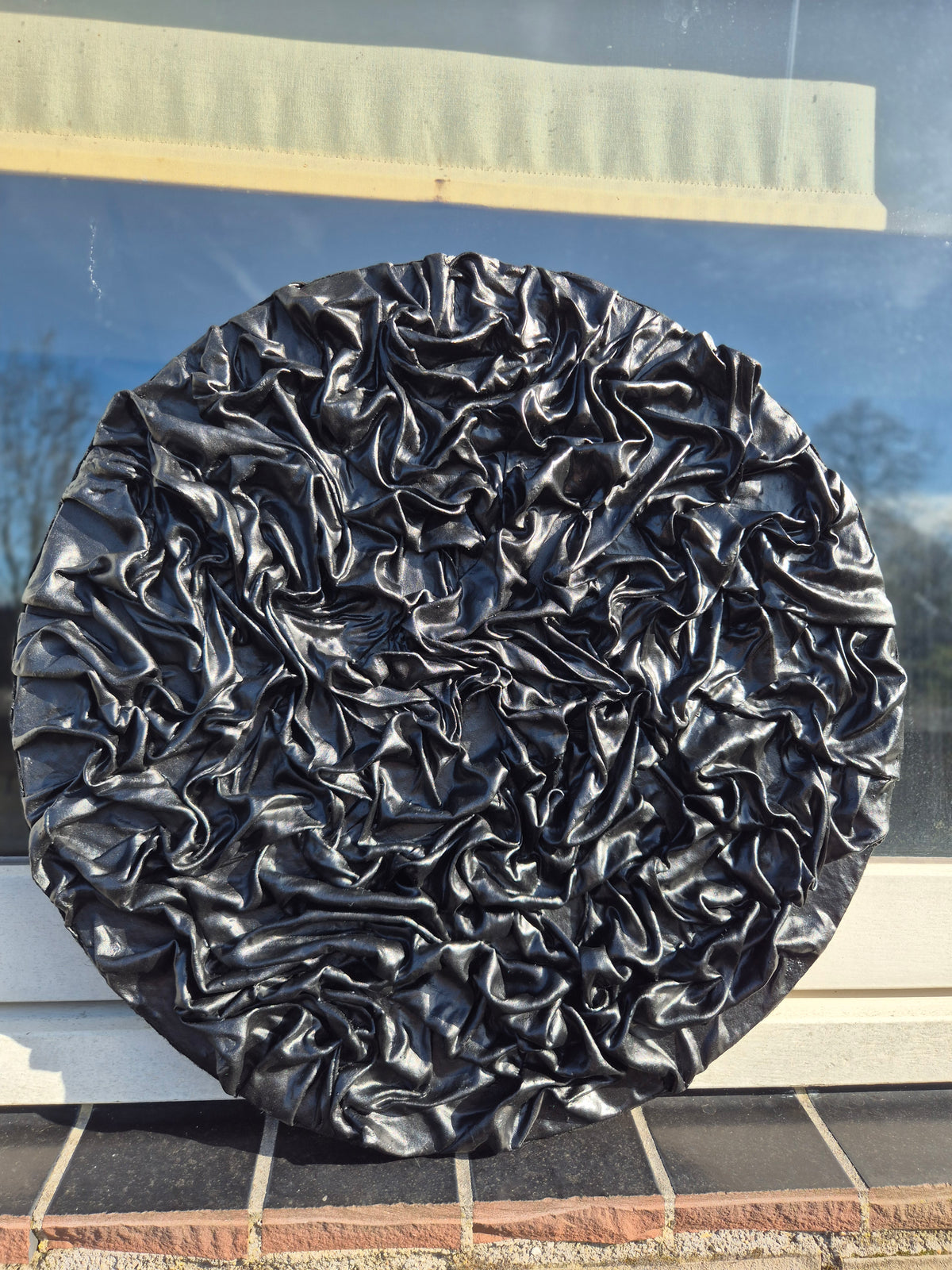 Black Velvet Folds – Sculptural Wall Art