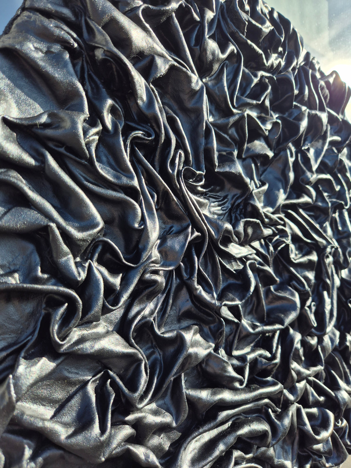 Black Velvet Folds – Sculptural Wall Art