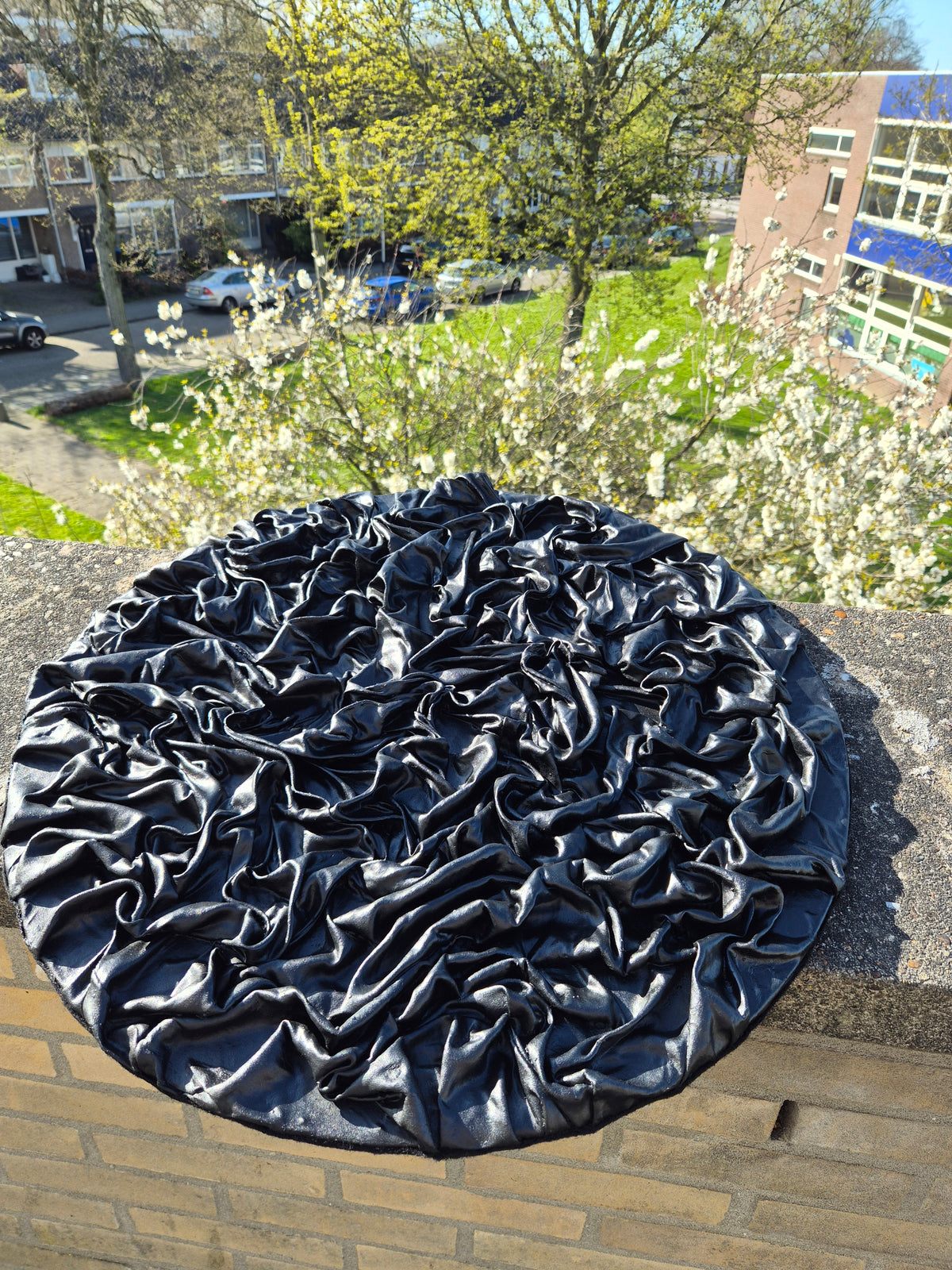 Black Velvet Folds – Sculptural Wall Art