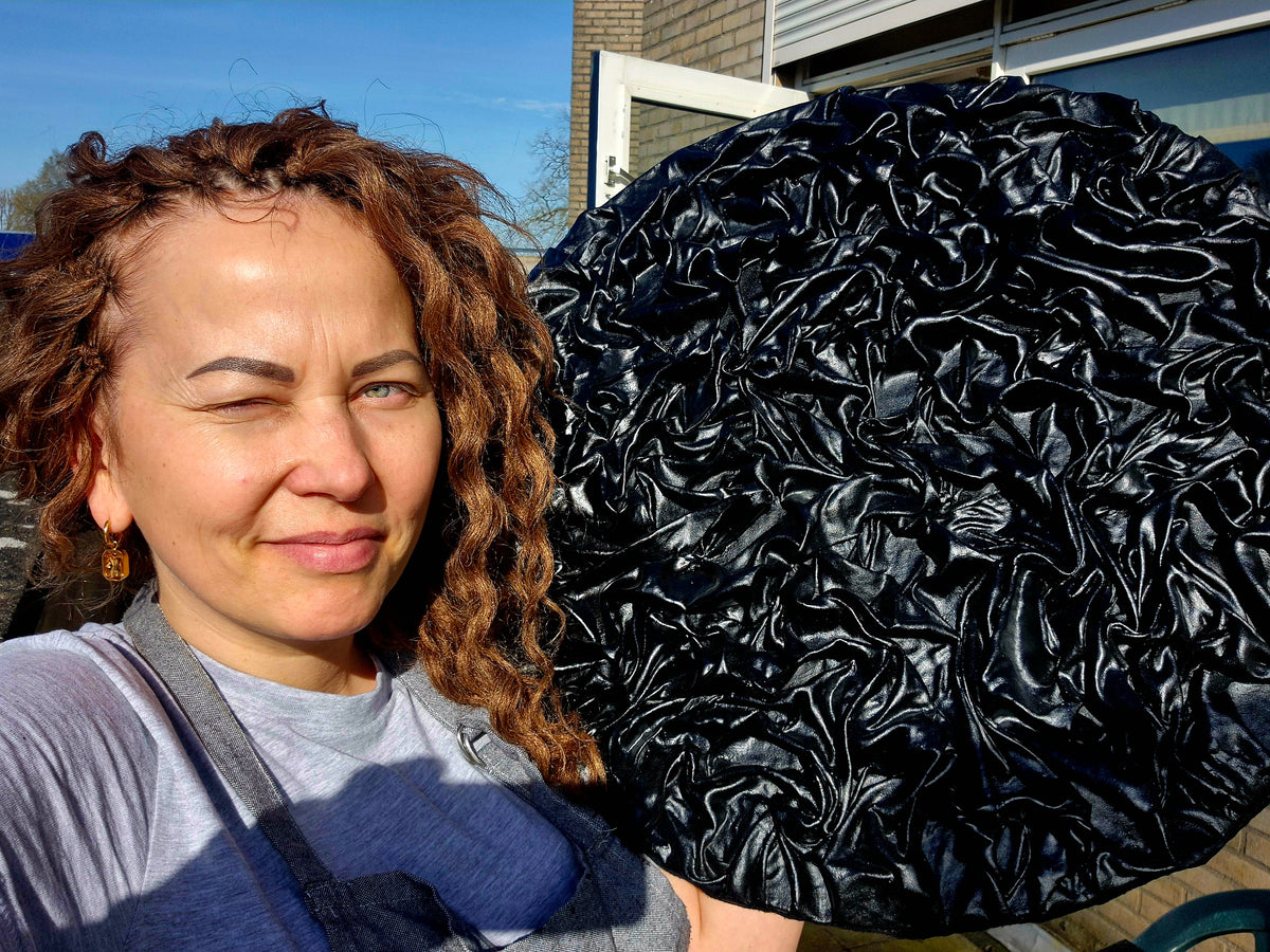 Black Velvet Folds – Sculptural Wall Art